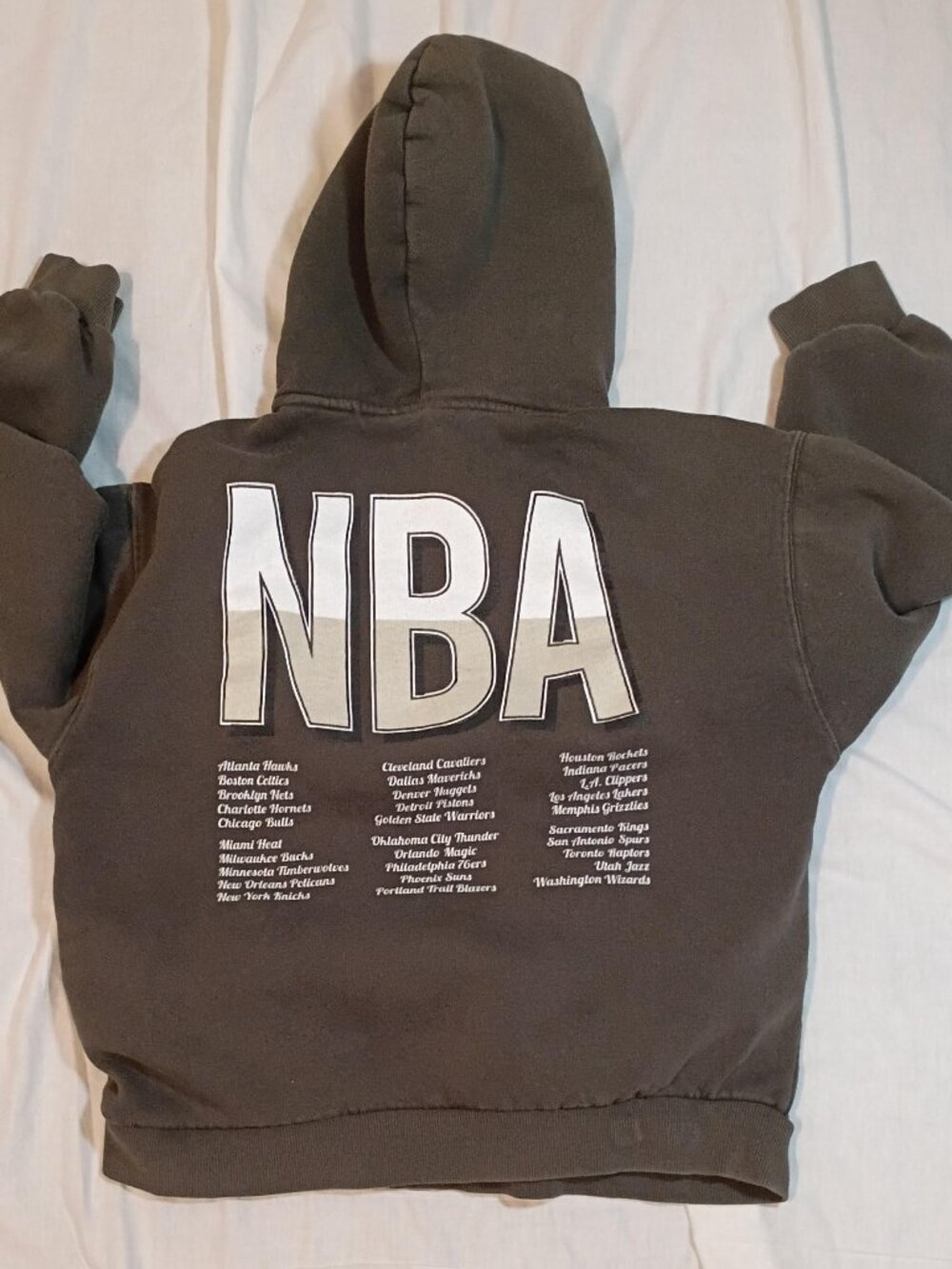 Zara Kids/Hoodie/Youth 13-14/Gray NBA Graphic Pullover Streetwear Basketball Urb - Picture 1 of 7